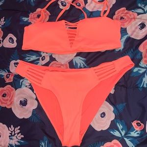 Bright orange bikini